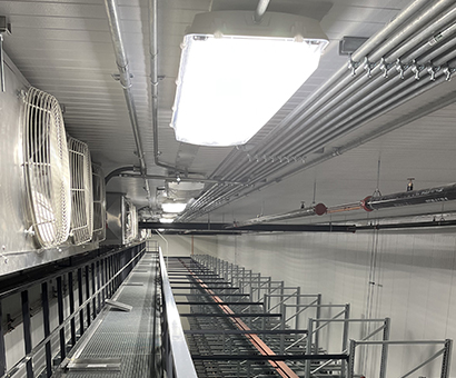 A long shot of a factory